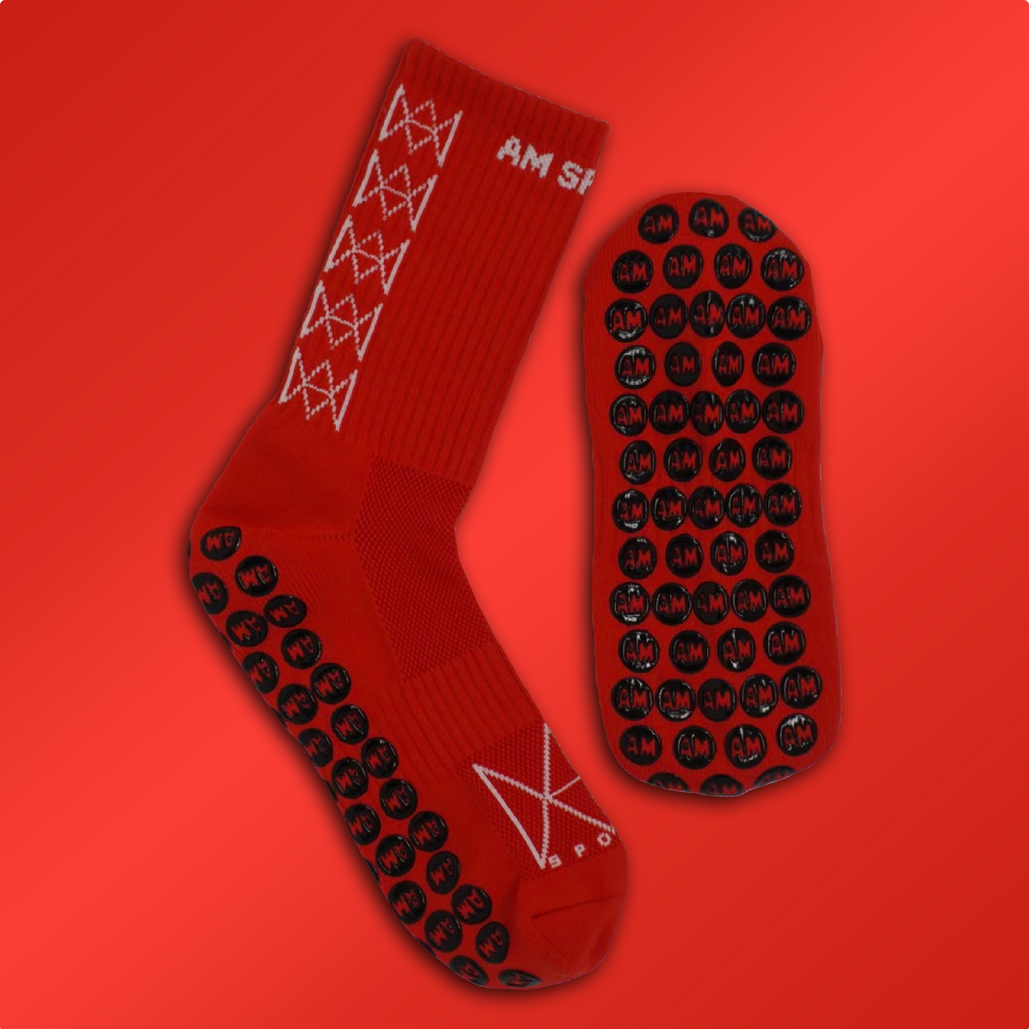 AM SPORTS GRIP SOCKS 1.0 (Red)